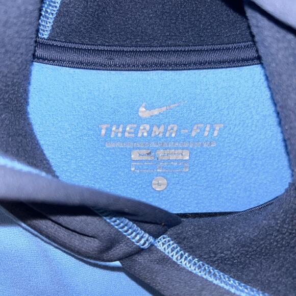 Nike Sweatshirt Women's Large Blue Hooded Therma-Fit Sports Athletic Spellout - Picture 3 of 5